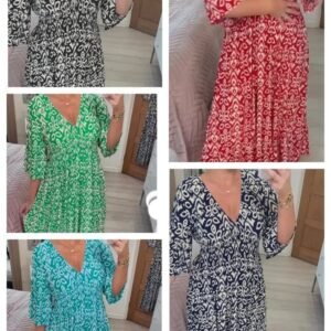 🔥2025 Summer Sale 49% OFF🔥- Bohemian casual print V-neck waist wrap long dress